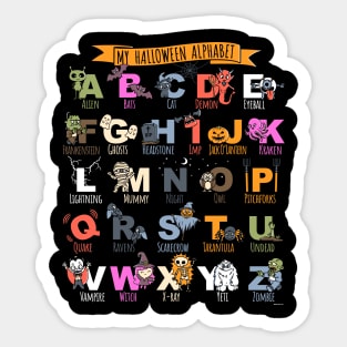 My Spooky Halloween Alphabet Kids Cute Sticker